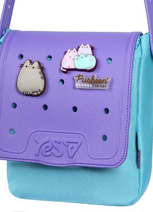 Сумка кроссбоди для девочек через плечо yes pusheen summer cb-3 550529 фиолетовая для девочки в школу, садик