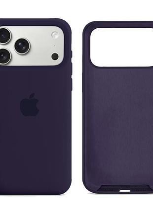 Чехол силиконовый silicone case full size для iphone 17 pro max с микрофиброй внутри защита от потертостей 78.amethyst