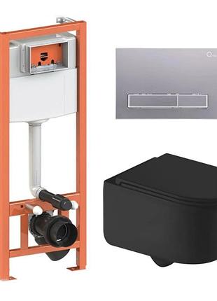 Готовое решение qtap для ванной комнаты: подвесной унитаз taurus ultra quiet 490 x 360 x 380 + комплект инсталляции nest 4 в 1