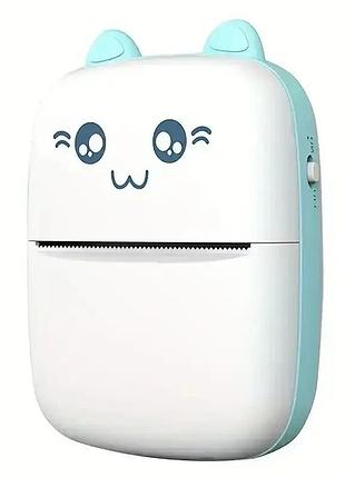 Портативный синий детский мини принтер (mini printer), термопринтер , карманный детский принтер 5