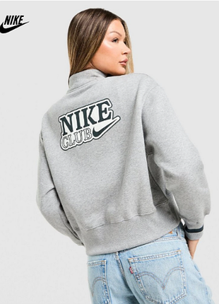 Укорочений зіп-світшот nike club fleece graphic, 1/4 zip, розмір xs
