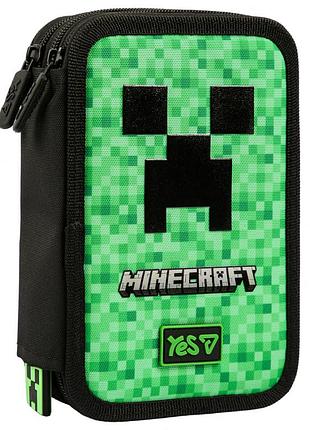 Пенал школьный для мальчиков minecraft пенал 533749 yes 3 отделения пеналы на молнии черный пенал книга твердый