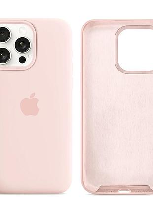 Чохол силіконовий silicone case full size для iphone 16 pro захист від ударів мікрофібра 81.chalk pink