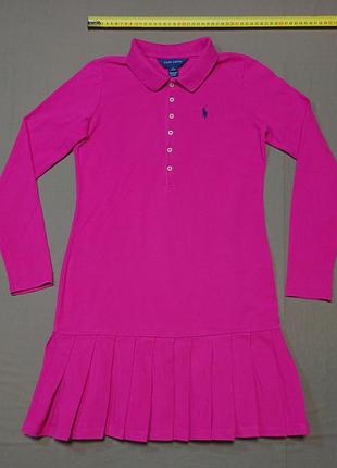 Плечи 31 см ralph lauren size ( 12-14) розовое поло - платье 
100% cotton