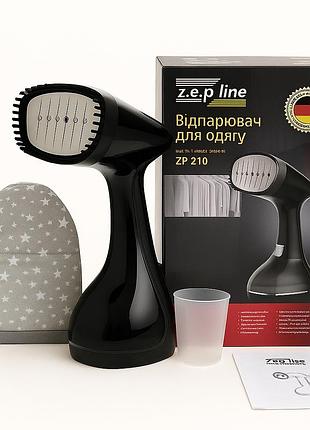 Ручной вертикальный отпариватель чёрный zepline zp-210 3000 вт, 0,4 л с перчаткой