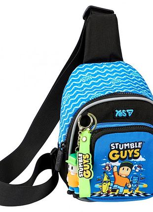 Дитяча сумка через плече для хлопчиків блакитна 550567 stumble guys кросбоді дитячі сумки через плече для хлопчиків