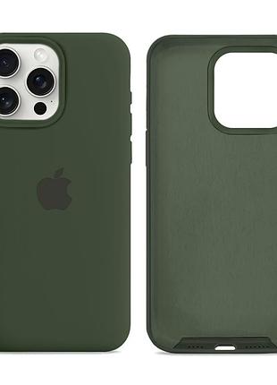 Чехол силиконовый silicone case full size для iphone 14 pro max с микрофиброй внутри защитный 71.cyprus green