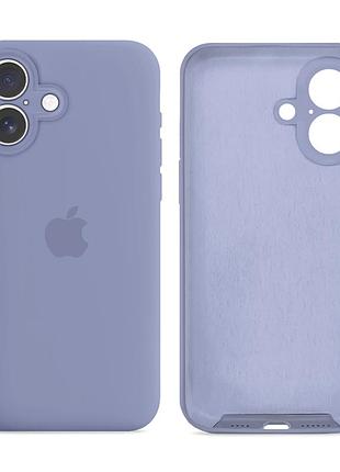 Чехол силиконовый silicone case full size с рамкой для iphone 17 защитный с микрофиброй внутри 28.lavender grey