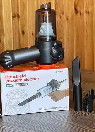 Автомобильный портативный беспроводной аккумуляторный пылесос 2 in1 vacuum cleaner черный ly-597