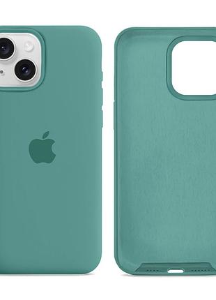 Чохол силіконовий silicone case full size для iphone 13 захист від ударів із мікрофіброю всередині 55.pine green