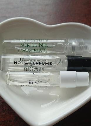 Пробники парфюма hermès un jardin sur le nil, juliette has a gun not a perfume, ariana grande rem