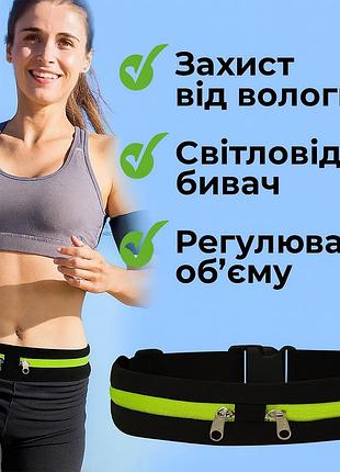 Уценка! спортивная ультра тонкая сумка для бега фитнеса на пояс с 2 карманами (нет упаковки 3385)