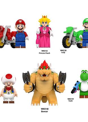Набір фігурок супер маріо 6 шт, super mario сумісні з лего