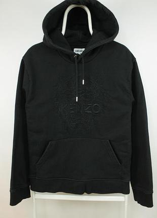 Щільне брендове худі kenzo embossed tonal tiger heavy cotton hoodie