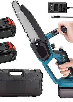 Аккумуляторная мини электрическая electric chain saw 8 дюймов + 2 аккумулятора 48v мини-пила садовая