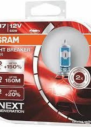Лампа 12v h7 55w +150% night laser "osram" (box-2шт) (64210 nl-box) (червона уп)