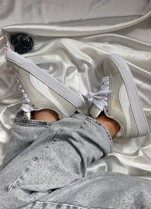 Женские кроссовки puma suede xl grey white