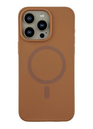 Чехол силиконовый glow silicone case с magsafe для iphone 15 pro max защита от падений матовая поверхность new brown