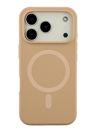 Чехол силиконовый glow silicone case с magsafe для iphone 17 pro защитный с микрофиброй desert gold