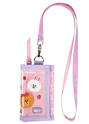 Детский кошелек для девочки yes line friends always together w-1 533810 в школу или садик, на молнии розовый текстиль