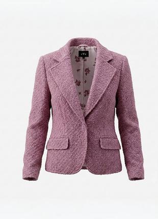 Жіночий рожевий твідовий жакет блейзер per una marks & spencer вовна uk 12 m-l