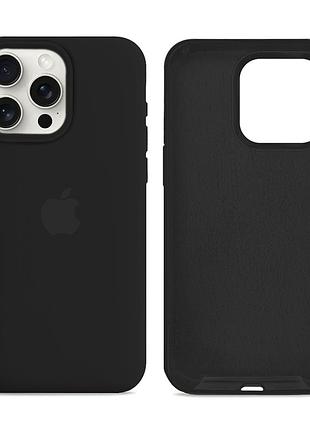 Чохол силіконовий silicone case full size для iphone 13 pro max з мікрофіброю всередині чорний