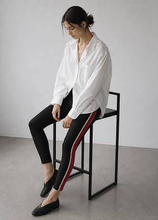 Женские качественные лосины леггинсы хлопок черные синие с лампасами