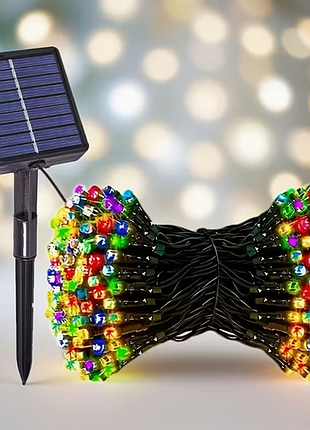 Уличная светодиодная гирлянда на солнечной батарее solar string light 50 led 7 метров 8 режимов