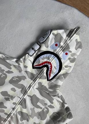 Зип -худи bape camo white 5