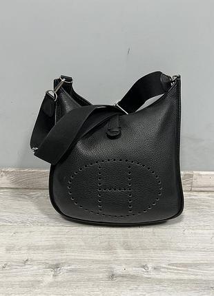 Шкіряна сумка hermes evelyne