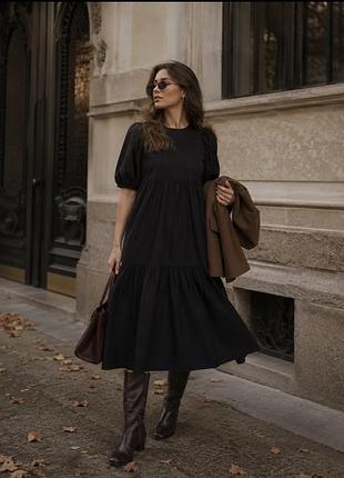 Бавовняна сукня міді zara
