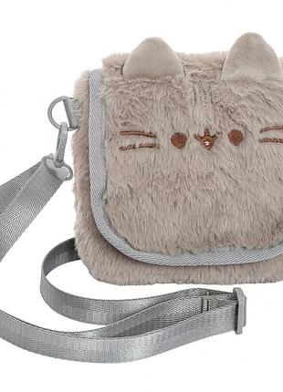 Дитяча сумка через плече для дівчаток сіра yes pusheen toy cbk 550587 сумочка кросбоді сумочки дитячі сумки для дівчинки