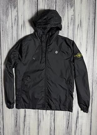 Stone island ветровка чёрная m размер оригинал мужская лёгкая куртка