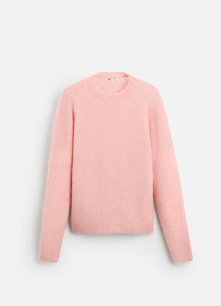Вовняний ніжно-рожевий светр zara