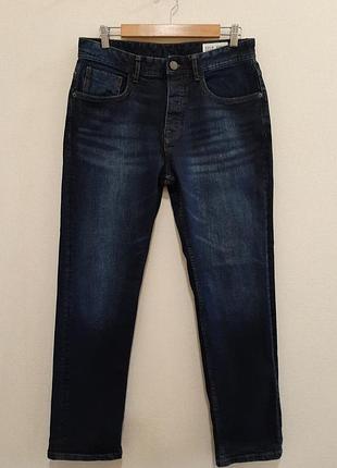 Стрейчевые мужские джинсы темно-синего цвета denim co., w32 l30