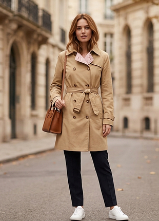 Бежевий тренч trussardi jeans зі знімною підкладкою жилеткою(it 40 / s-m)