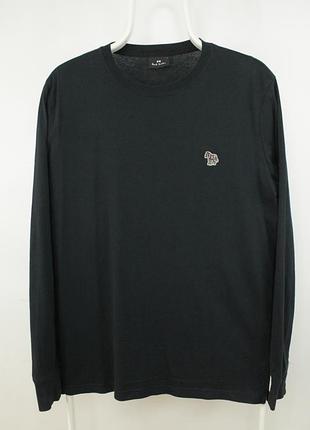 Базовий бавовняний лонгслів футболка paul smith navy cotton zebra l/s shirt