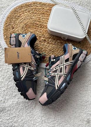 Asics gel kahana 8 fl 'brown blue' кросівки натуральна шкіра