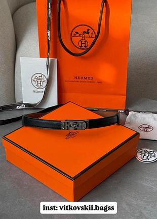 Ремінець 18 belt black leather/silver🤍