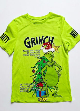 Салатова новорічна різдвяна футболка для хлопчика грінч grinch розмір 10-11 років