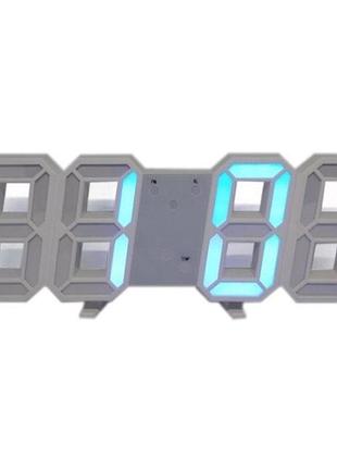 Часы настольные ly-1089 с белой подсветкой led синие, часы настольные профессиональные электронные