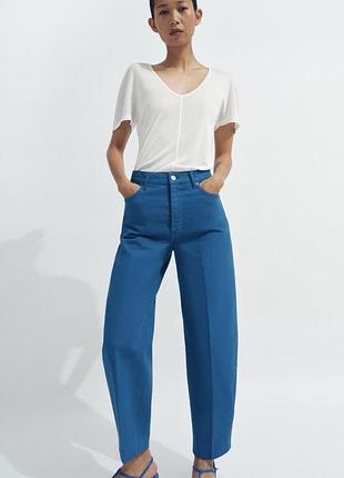 Джинси зара zw collection tapered і3 високою посадкою розмір 38