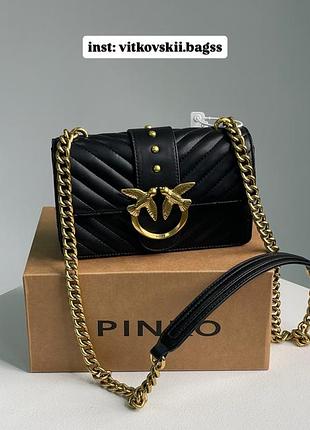 Сумочка mini love bag one simply puff black/gold🖤
