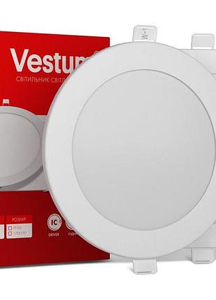 Круглий світлодіодний врізний світильник vestum 12w 6000k 220v 1-vs-5109