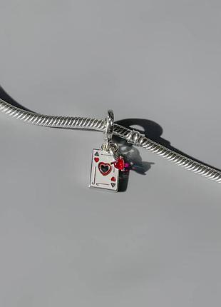 Намистина pandora «королева сердец» s925 ale, покрытие серебром, кристалл, кубический оксид циркония