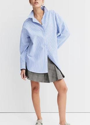 Рубашка хлопковая в голубую полоску h&amp;m