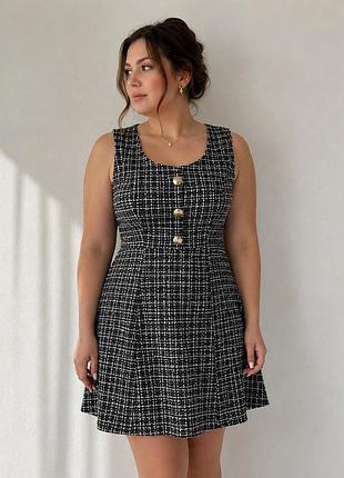 Shein m / eu 38 — стильна твідова сукня в стилі chanel