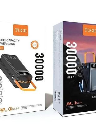 Павербанк 30000ма·ч внешний аккумулятор type-c pd до 22.5w портативное зарядное устройство tugii y103