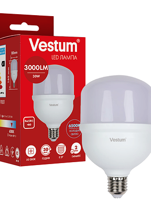 Світлодіодна високопотужна лампа vestum t100 30w 6500k 220v e27 1-vs-1608