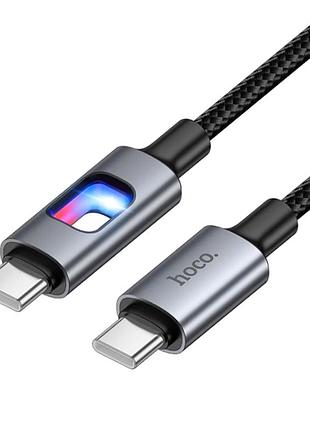 Кабель hoco u144 new 60w type-c to type-c черный для быстрой зарядки и передачи данных 1.2 м
